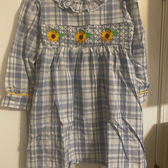 New Smocked Sunflower Dress - Picture 2 of 9